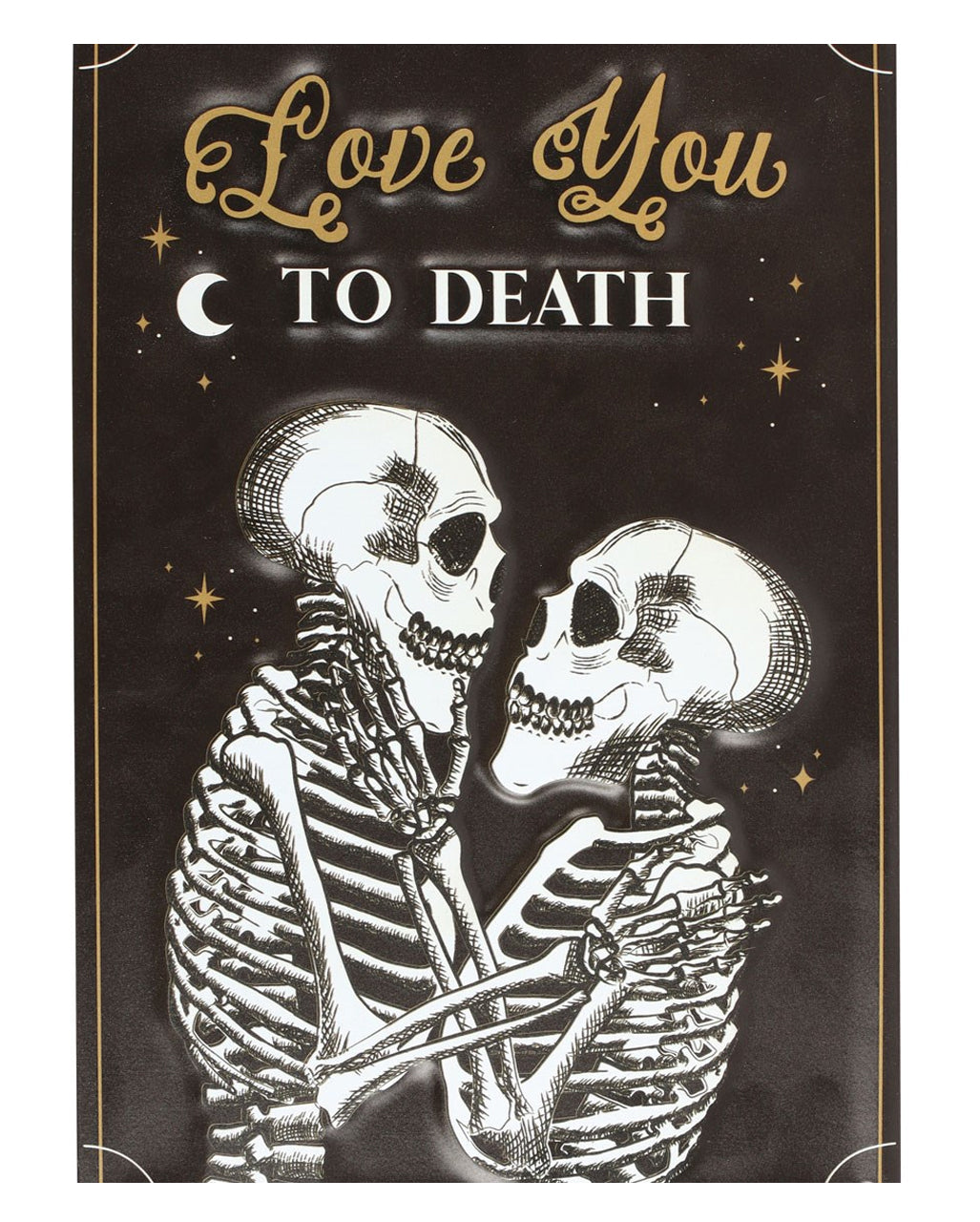 "Love You To Death" Skeleton Couple Metal Sign 30x20cm