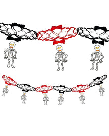 Girlande mit Skeletten 200cm