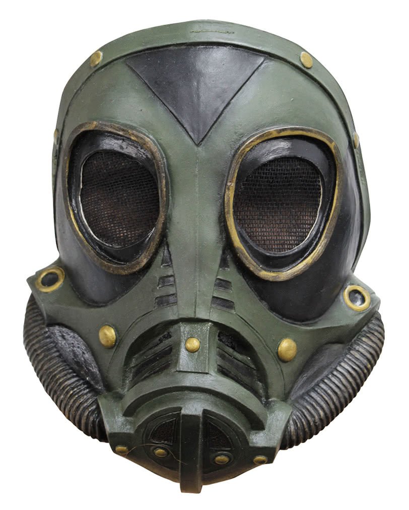 Latex Gasmaske Steampunk grün