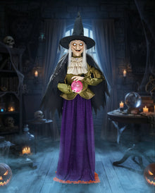 Madame Morbella Wahrsagende Hexe Halloween Animatronic 182cm