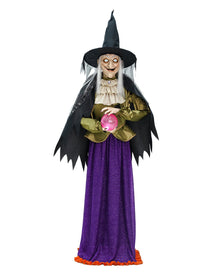 Madame Morbella Wahrsagende Hexe Halloween Animatronic 182cm