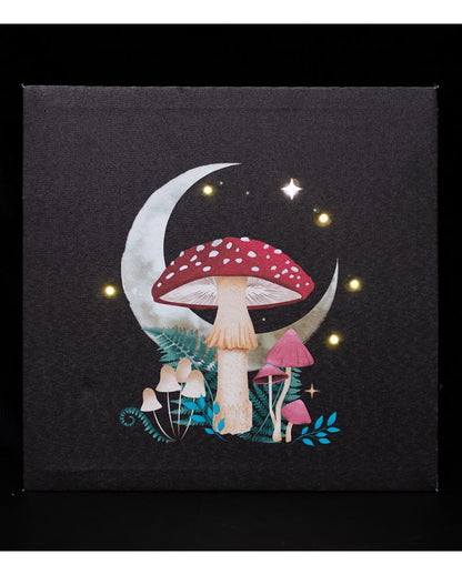Magic Forest Mushroom Wall Mural With Light 30x30cm