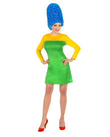 Marge Comic Damen Kostüm mit Perücke