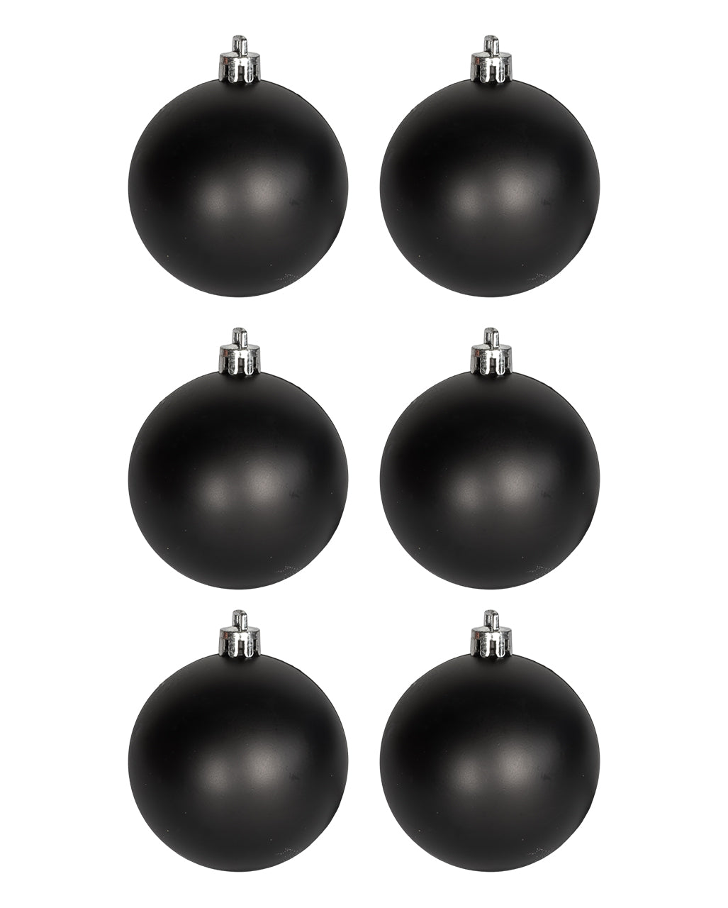 Matt Black Christmas Baubles Ø 6cm - 6 Pieces