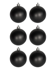 Matt Schwarze Weihnachtskugeln Ø 6cm - 6 Stück