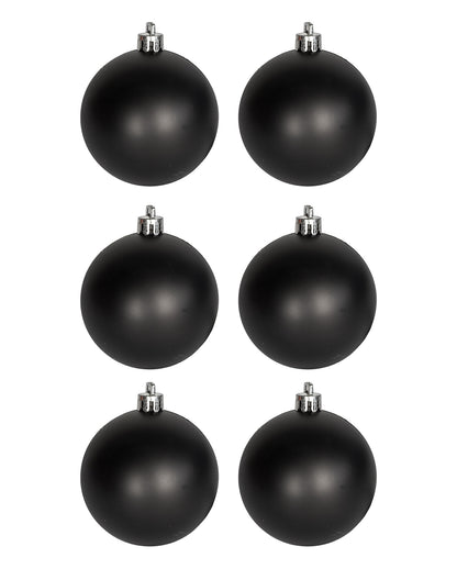 Matt Black Christmas Baubles Ø 6cm - 6 Pieces