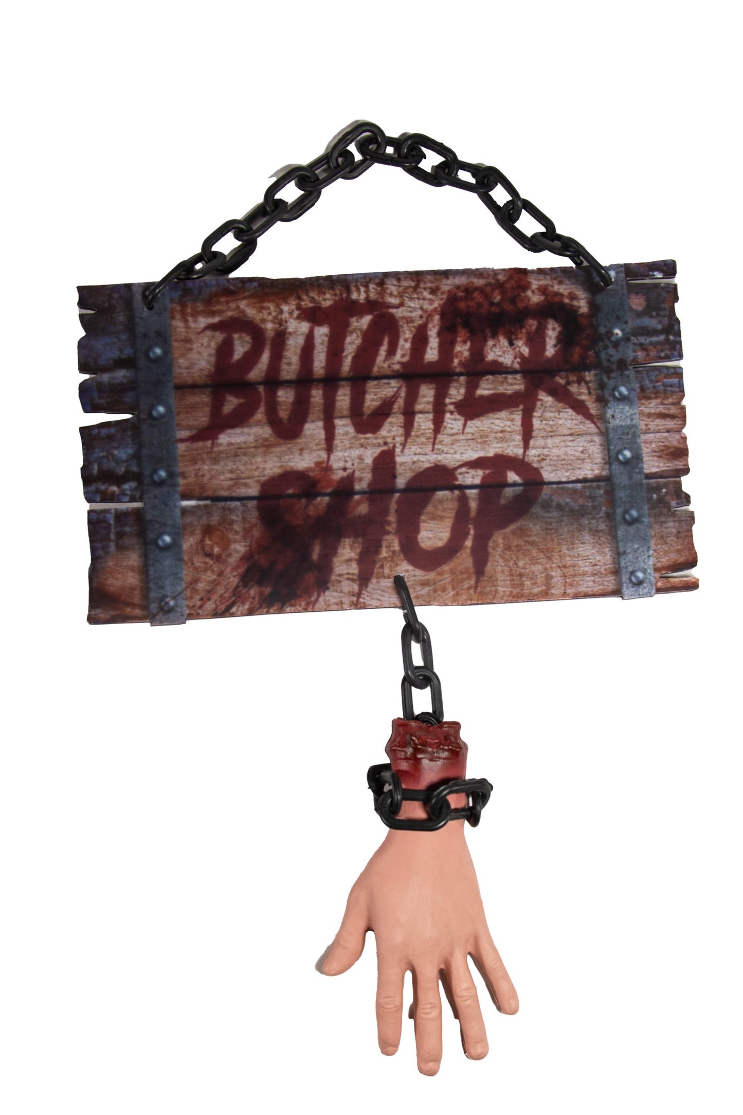 Cartel De Carnicero Con Cadena Y Mano 60cm