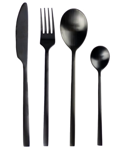 Midnight Black 4-tlg. Besteckset Matt Schwarz