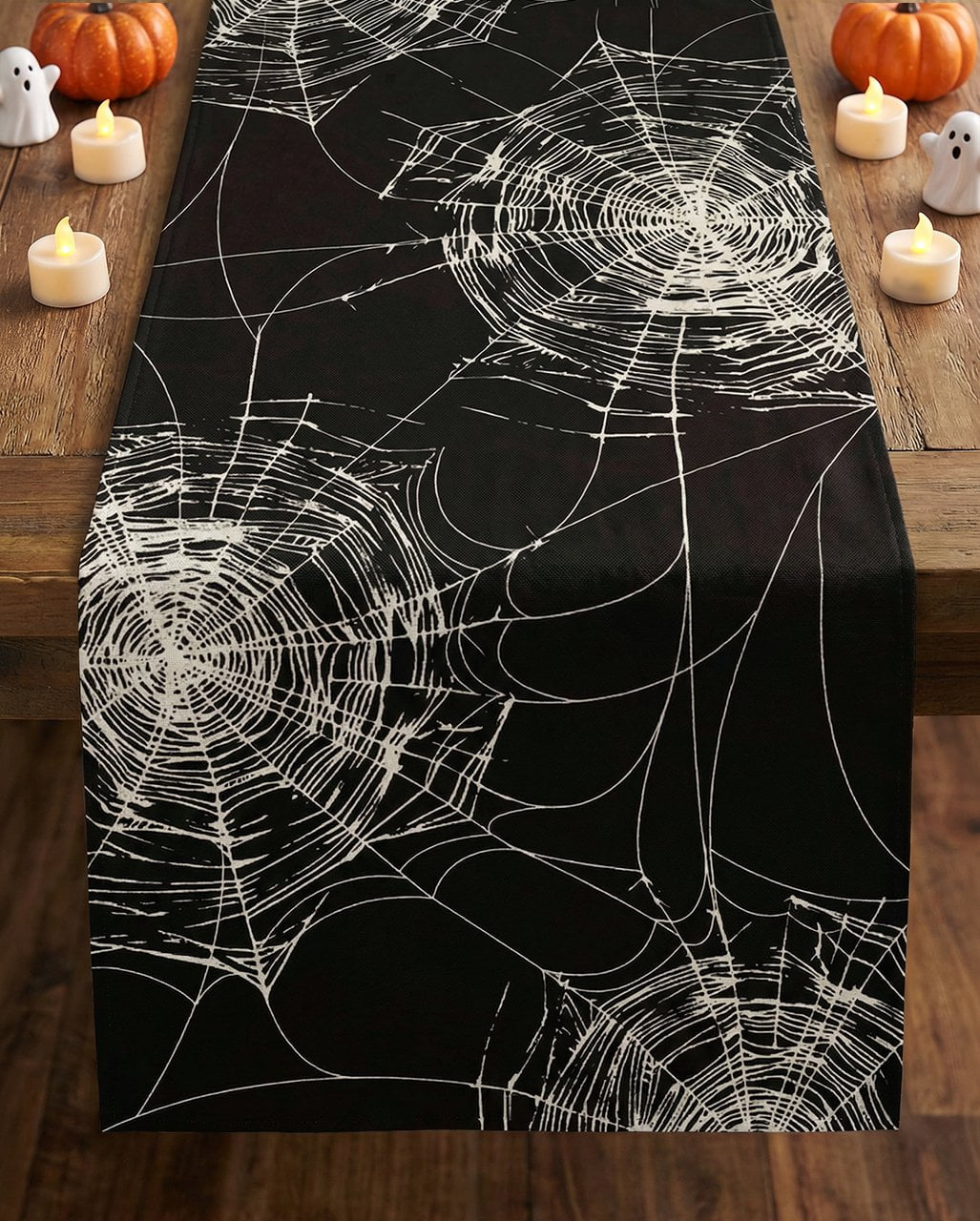 Midnight Cobweb Garden Table Runner, 183 cm