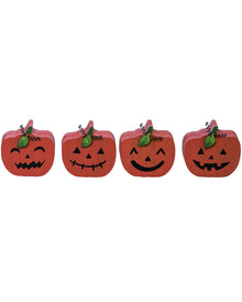 Kleine Holz Dekofigur Halloween Kürbis 3cm