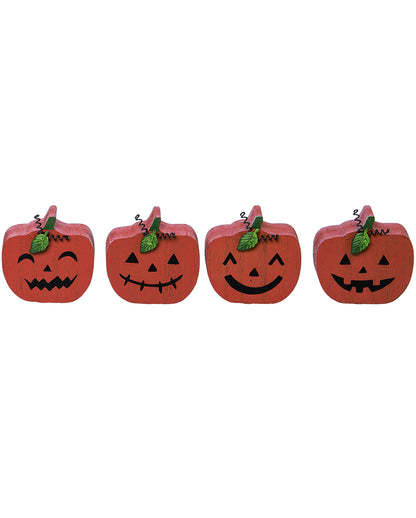 Kleine Holz Dekofigur Halloween Kürbis 3cm