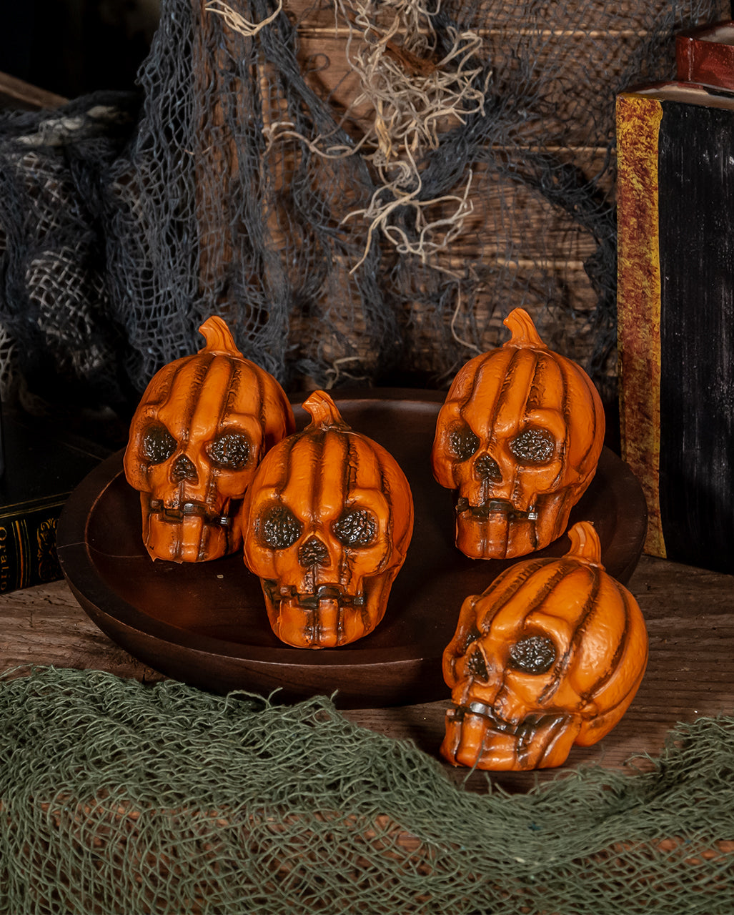 Mini Pompoenschedels Set Van 4