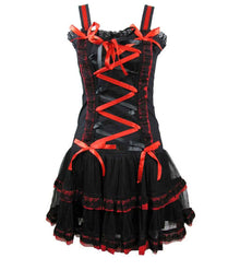 Minikleid schwarz rot