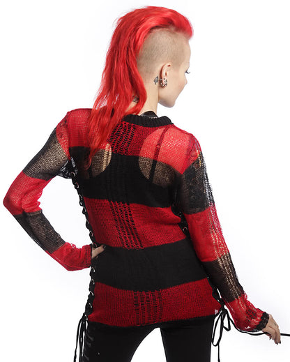 Miss Krueger Pullover schwarz-rot