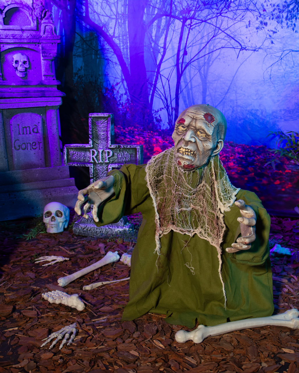 Fashionable Green Zombie Groundbreaker With Movement, Light & Sound 60cm