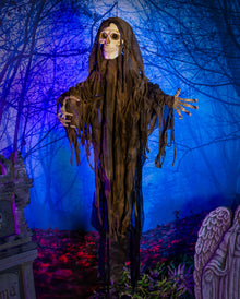 Modriger Fetzenreaper mit Bewegung, Licht & Ton 100cm