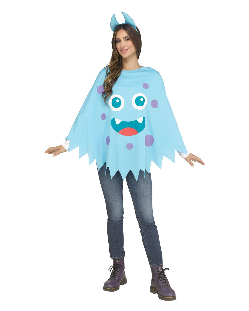 Blauer Monster Kostüm Poncho