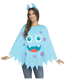 Blauer Monster Kostüm Poncho