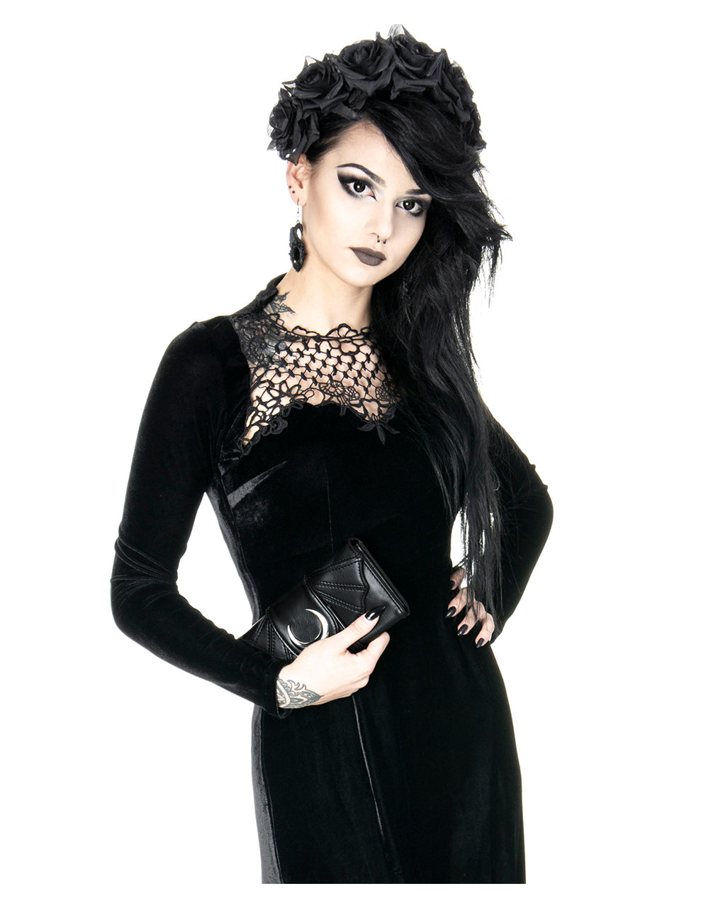 Moon Gothic Purse With Bat Wings