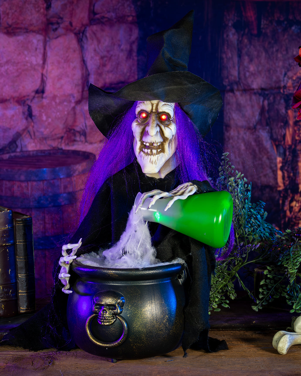 Morgatha the Potion Witch Halloween Animatronic 40cm