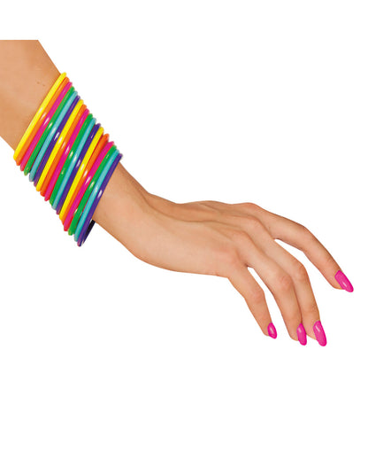 80er Jahre Multicolor Armreifen 18 St.