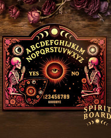 Mystisches Ouija-Hexenbrett mit Skelett- & Pflanzenmotiv