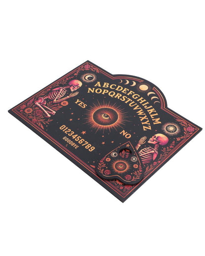 Mysterious Ouija Board with Skeleton & Floral Accents