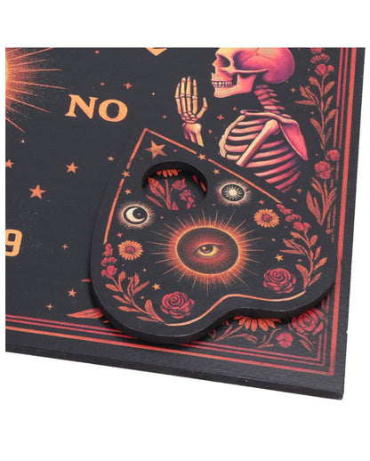 Mysterious Ouija Board with Skeleton & Floral Accents