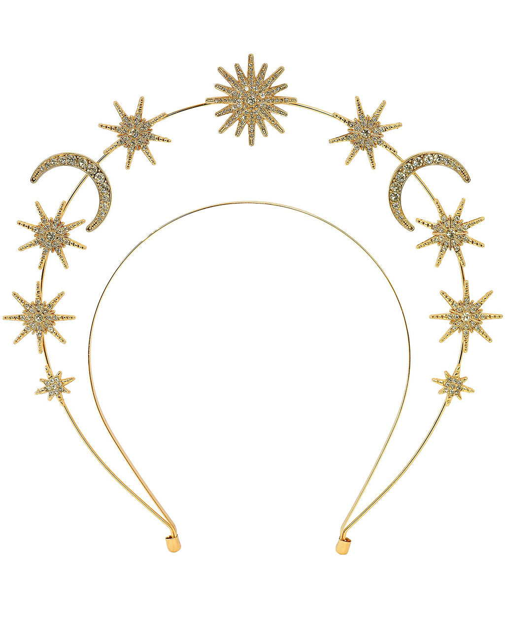 Mystisches Sonne Mond Sterne Diadem Gold