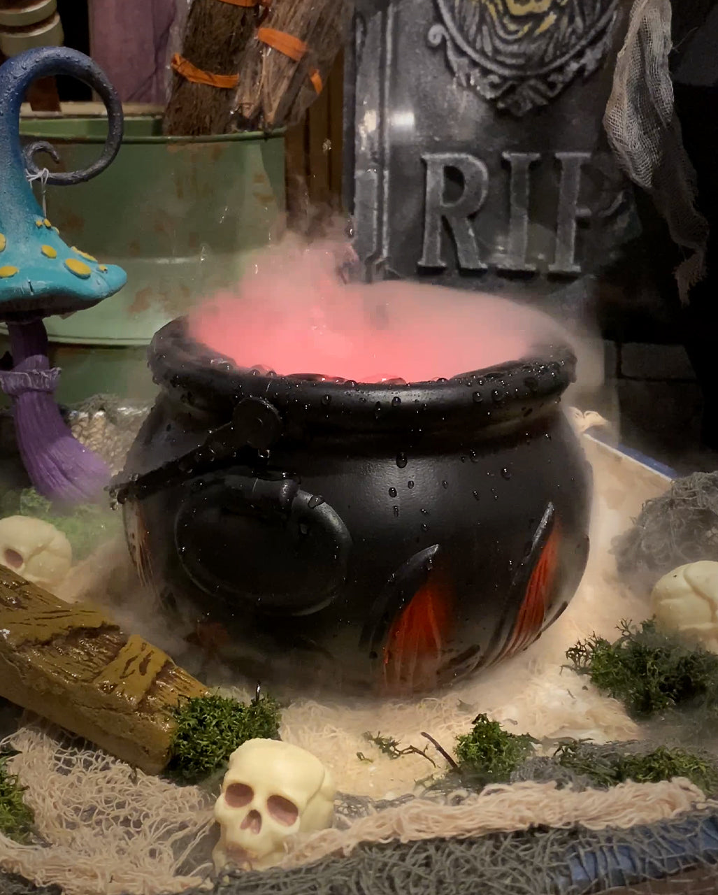 Hexenkessel mit Flammen Motiv 18 cm