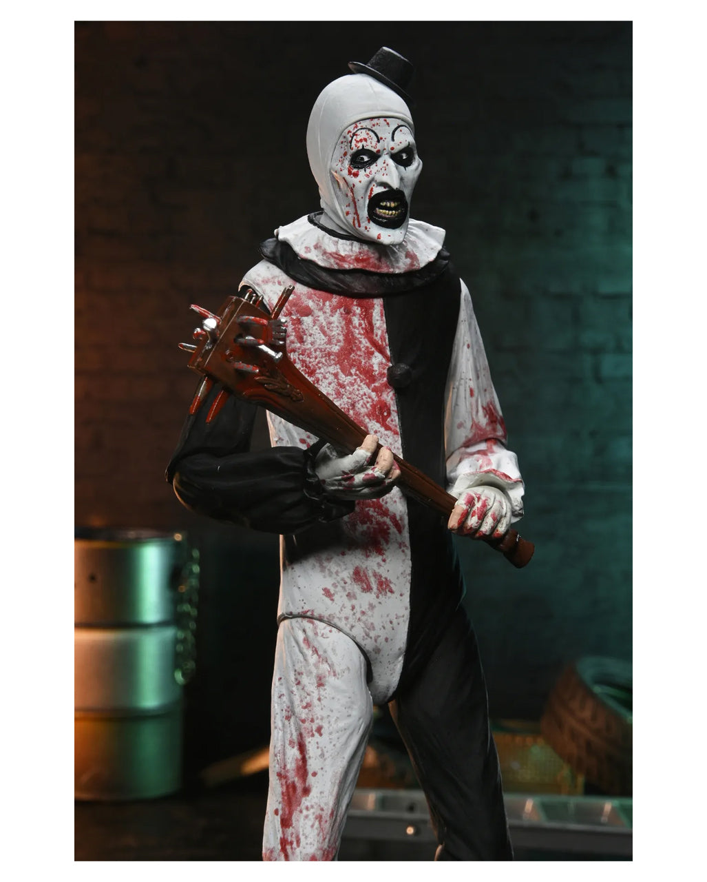 NECA Terrifier 2 Art The Clown Blood Splattered Ultimate Action Figur 18cm