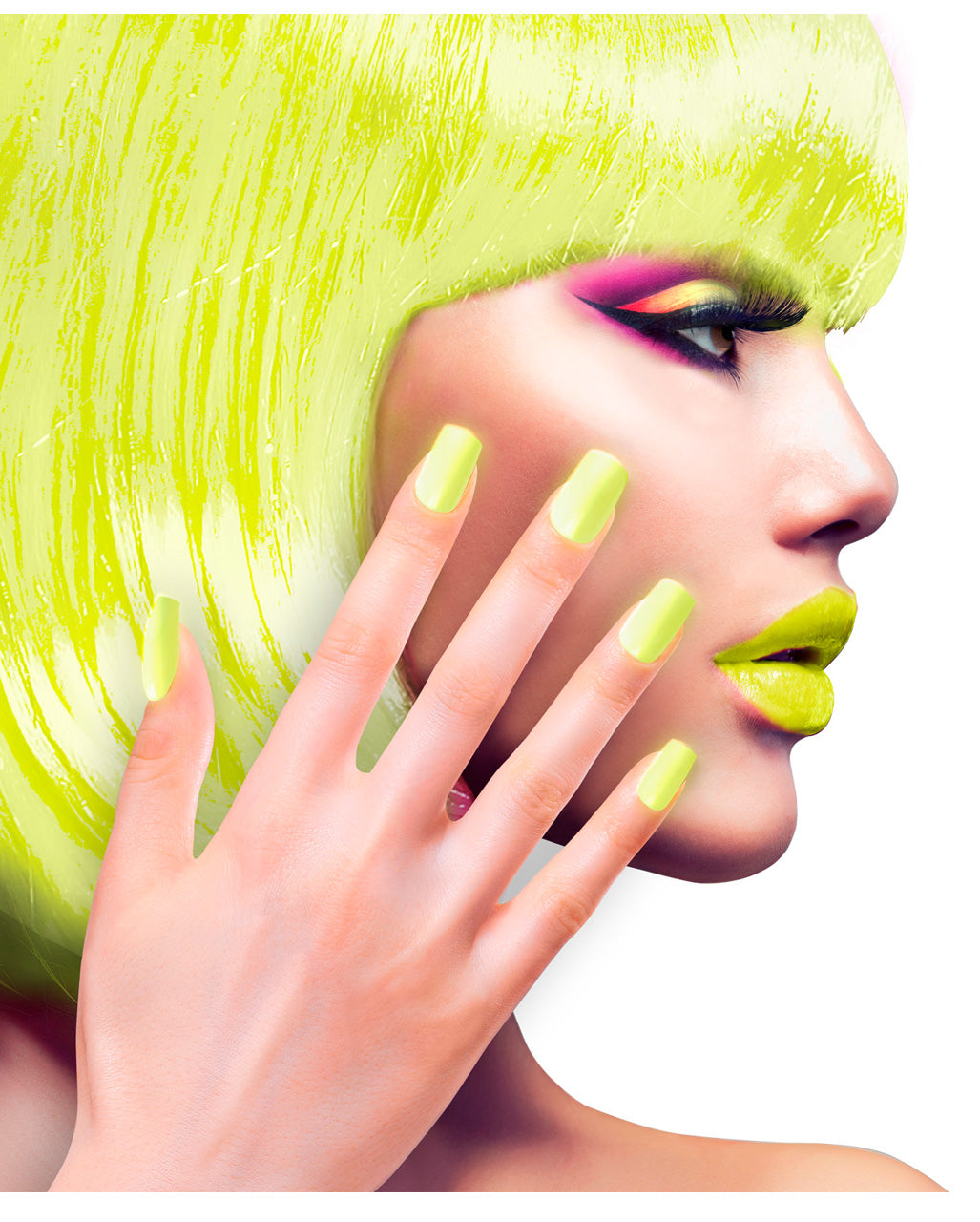 Neon Airbrush Fingernails Neon Yellow