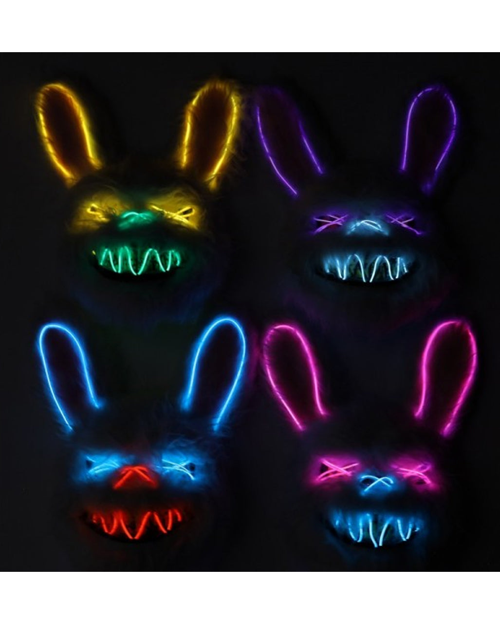 Beleuchtete Hasen LED Maske