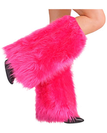 Neon Pinke Plüsch Beinstulpen