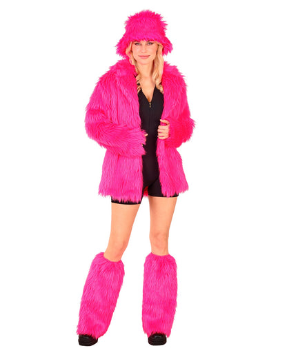 Neon Pinke Plüsch Beinstulpen