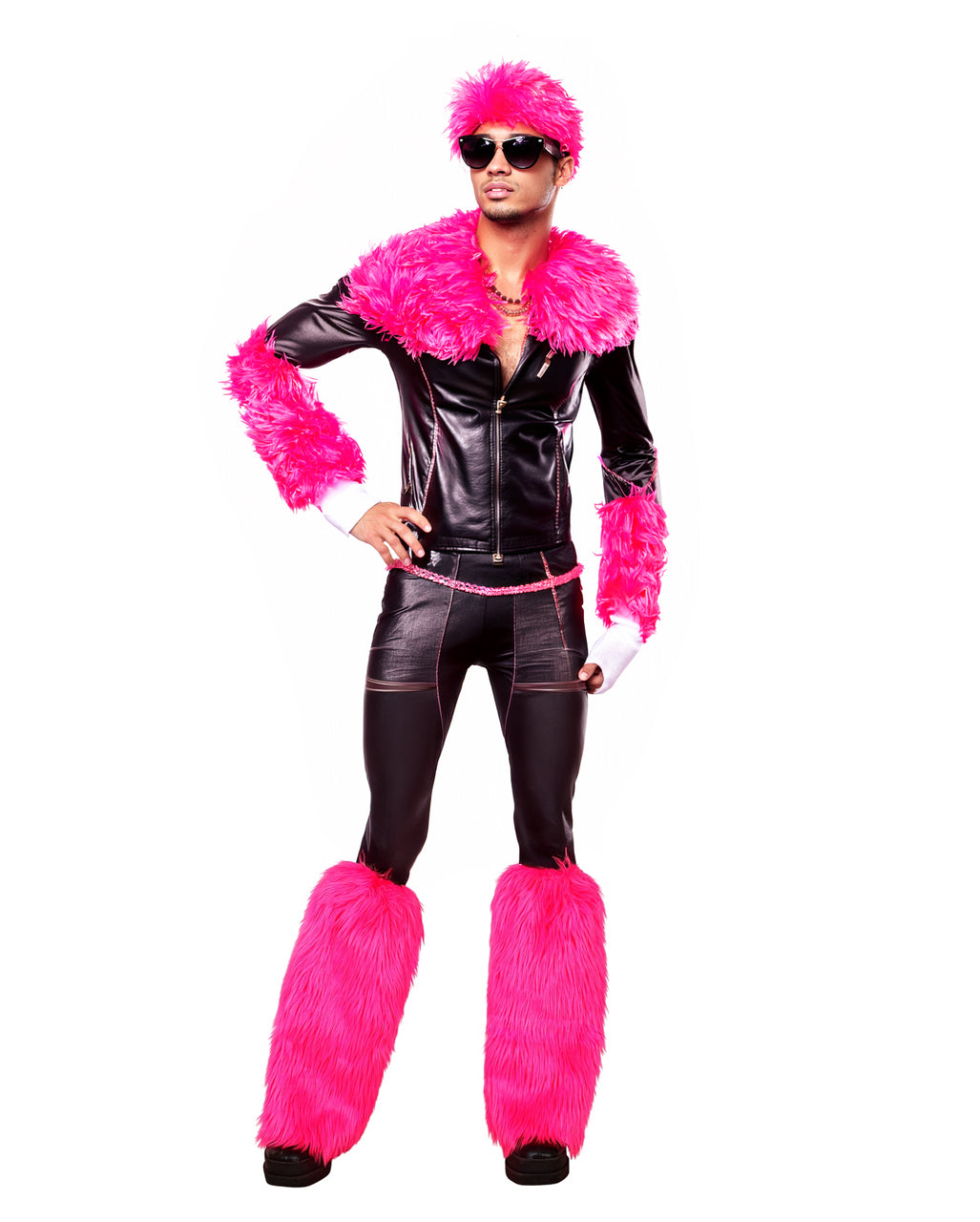 Neon Pinke Plüsch Beinstulpen
