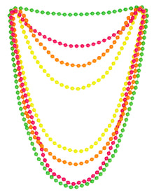 4 Perlenketten in Neonfarben