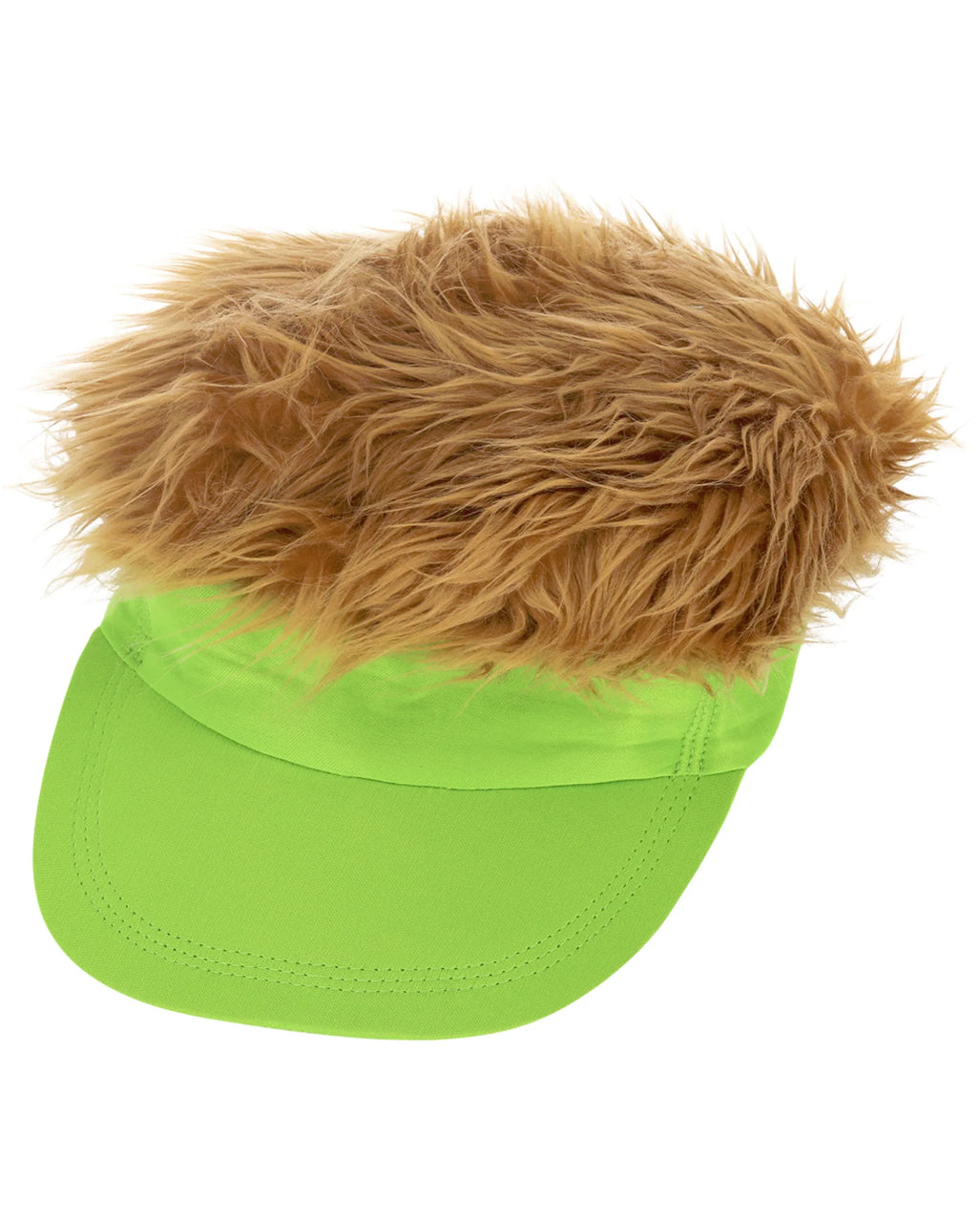 Cappello A Visiera Anni '80 Verde Neon Con Capelli Biondo Scuro