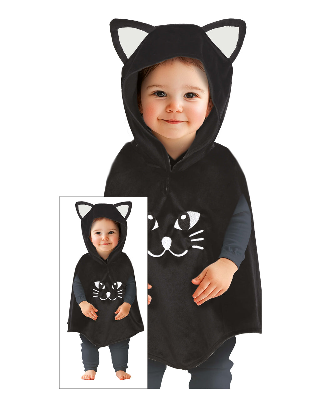 Poncho Chat Mignon Pour Bébé 18-24 Mois
