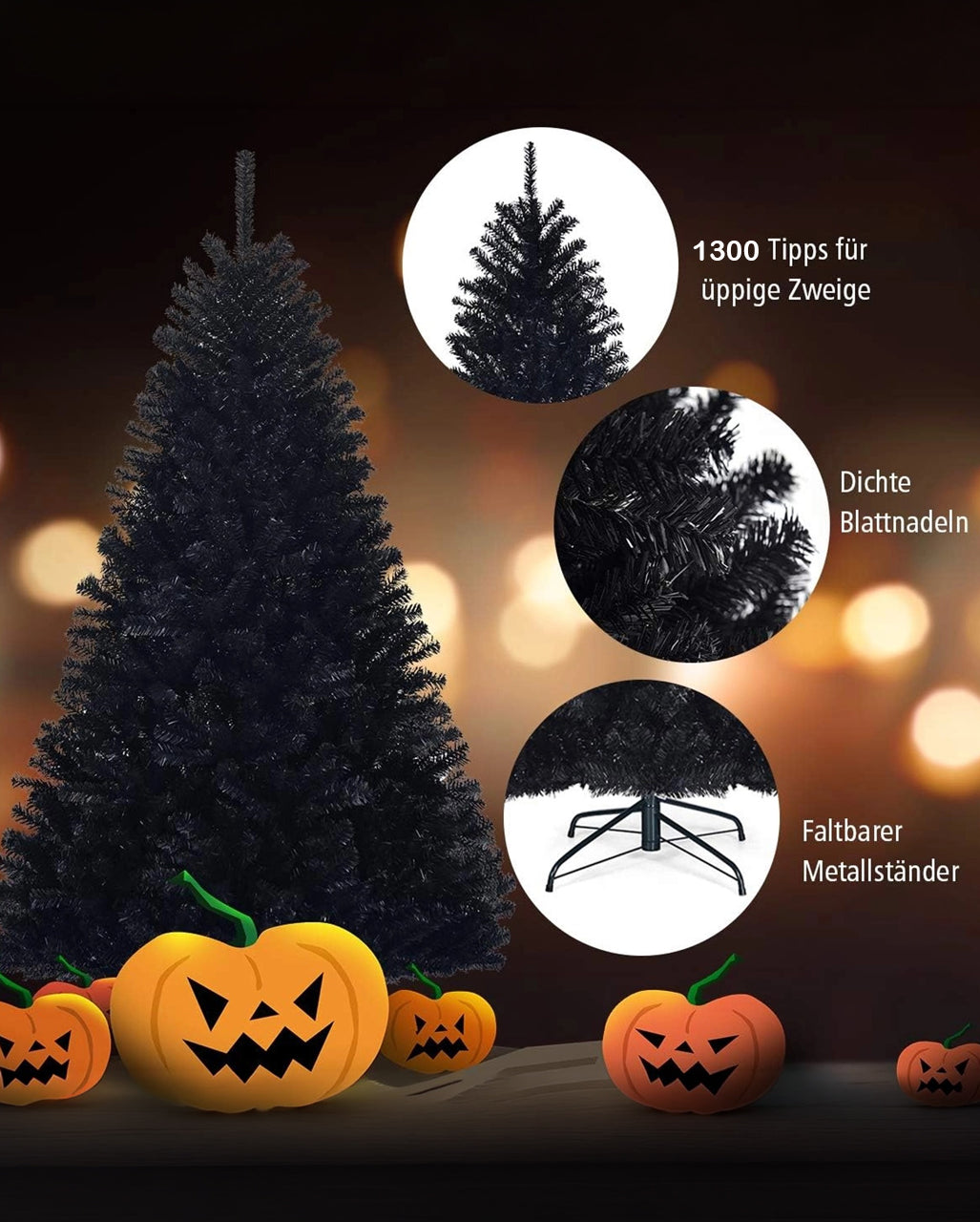 Noctis Manor Black Creepmas Tree 210cm - Künstlicher Weihnachstbaum