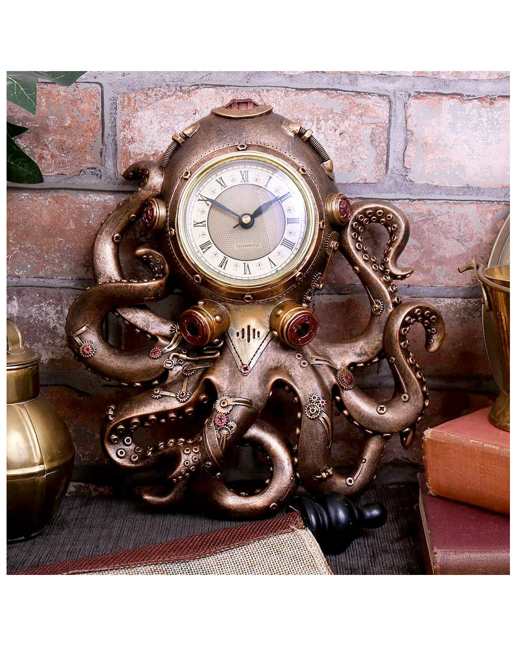 Octoclock Steampunk Oktopus Wanduhr