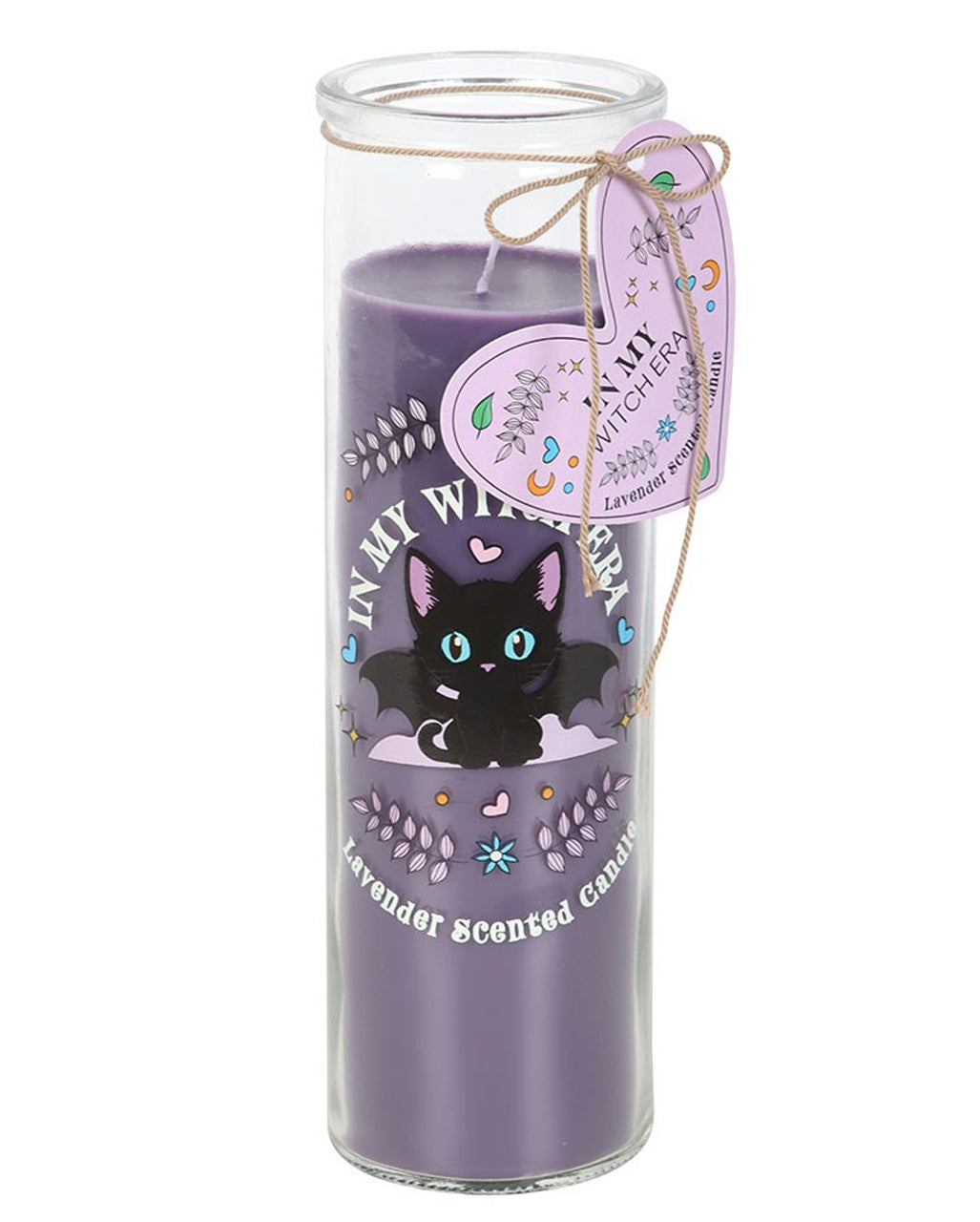 Of Whiskers & Wings Lavender Candle With Cat Motif 20cm