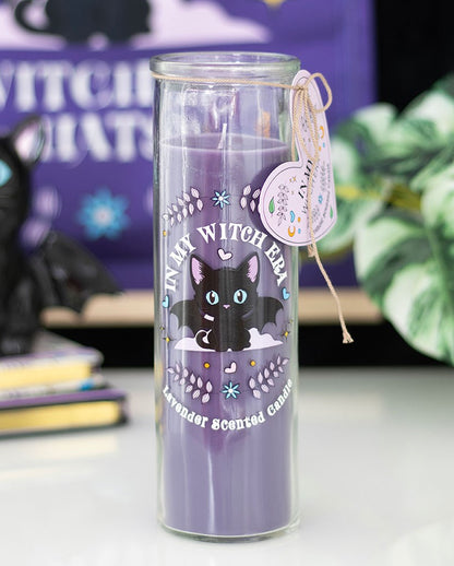 Of Whiskers & Wings Lavender Candle With Cat Motif 20cm