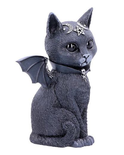 Mystische Katzenfigur mit Fledermaus Flügel 24cm