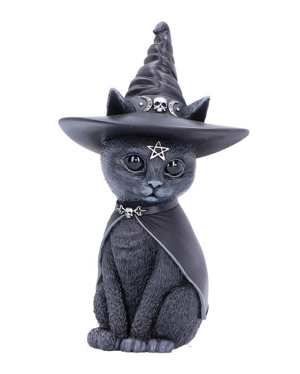Mystische Katzenfigur mit Hexenhut