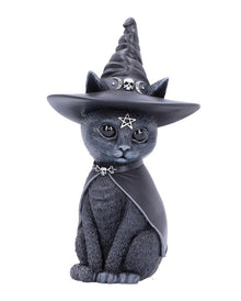 Mystische Katzenfigur mit Hexenhut