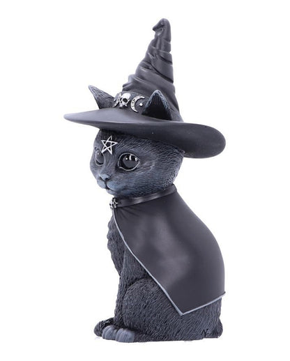 Mystische Katzenfigur mit Hexenhut