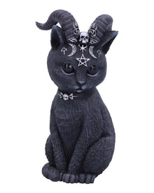 Mystische Katzenfigur mit Ziegenhörner