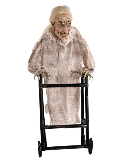 Vecchia Nonna Con Rollator - Movimento E Suono 72 Cm
