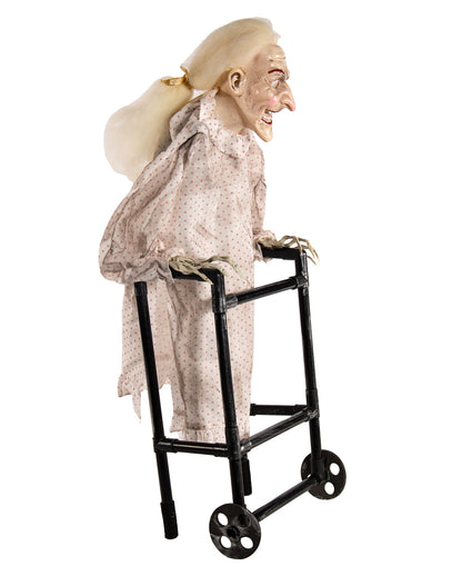 Vecchia Nonna Con Rollator - Movimento E Suono 72 Cm